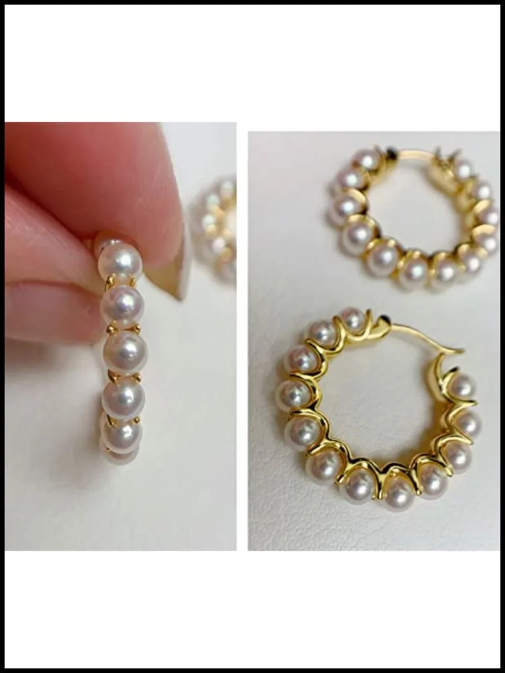 Pearl Hoop Earrings for Women Hypoallergenic Dangle Drop Earrings Gift